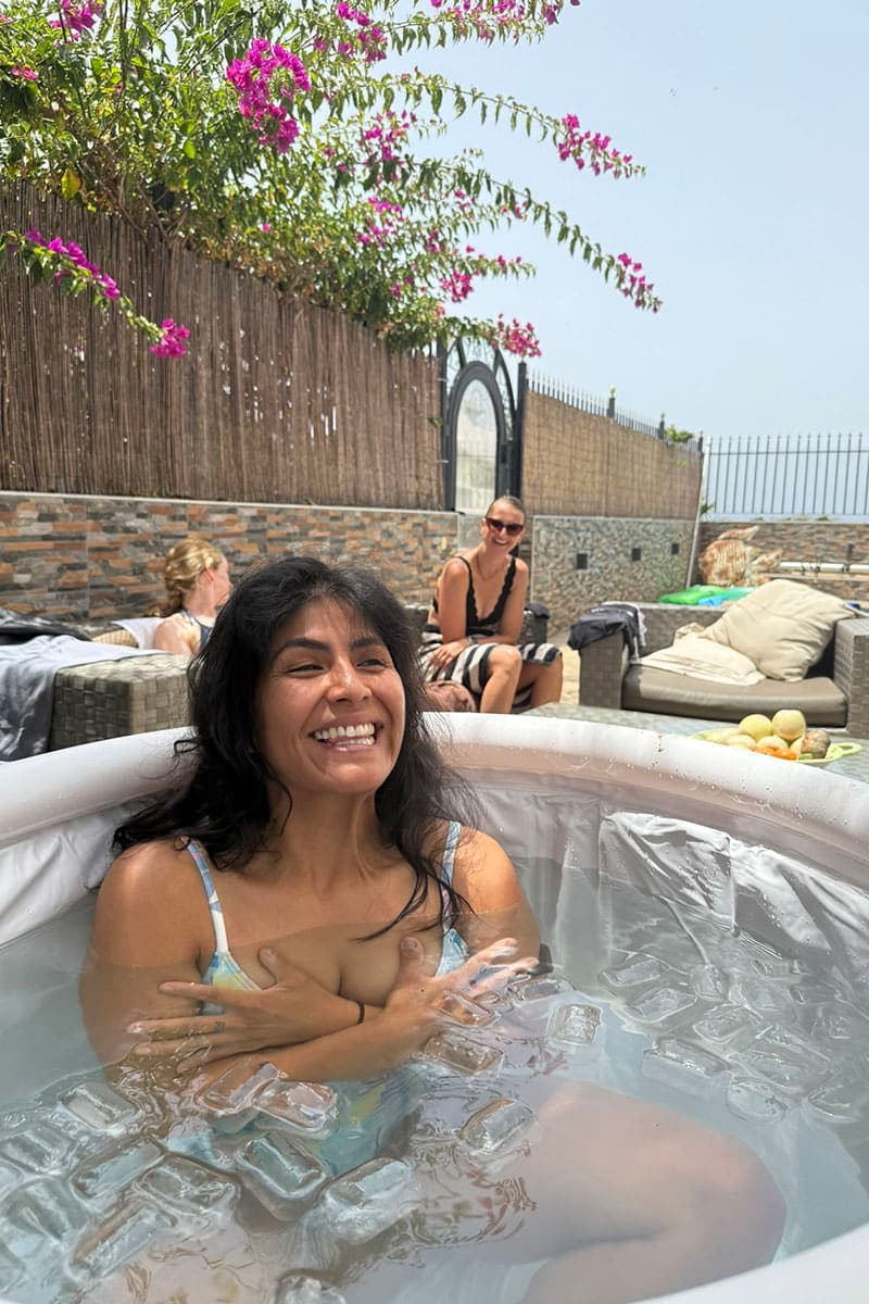 Ice bath recovery during a Reiseathleten holiday